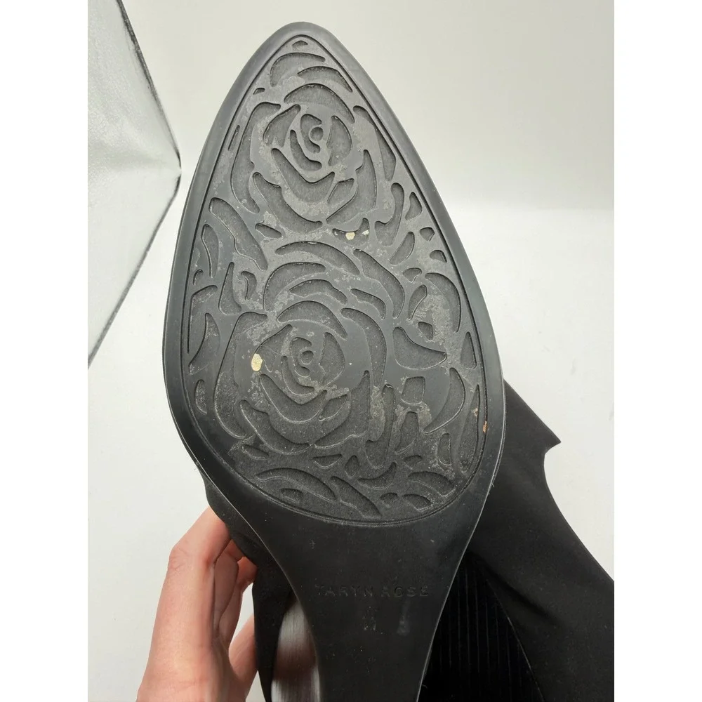 Taryn‎ Rose Yvonne Wedge Shoes Women 11 Black Stretch Scuba High Vamp Designer